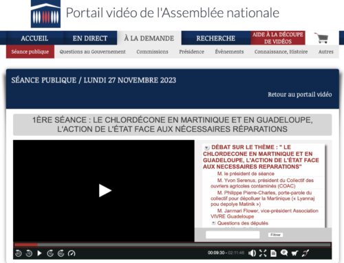 ChlordéconeL’action de l’état face aux nécessaires réparations en séance de l’Assemblée Nationale